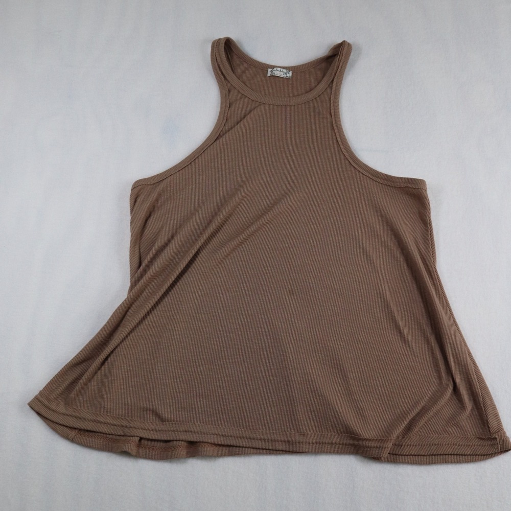 Intimately Free People Halter Tank Top Women's Medium Brown Ribbed Flowy Boho